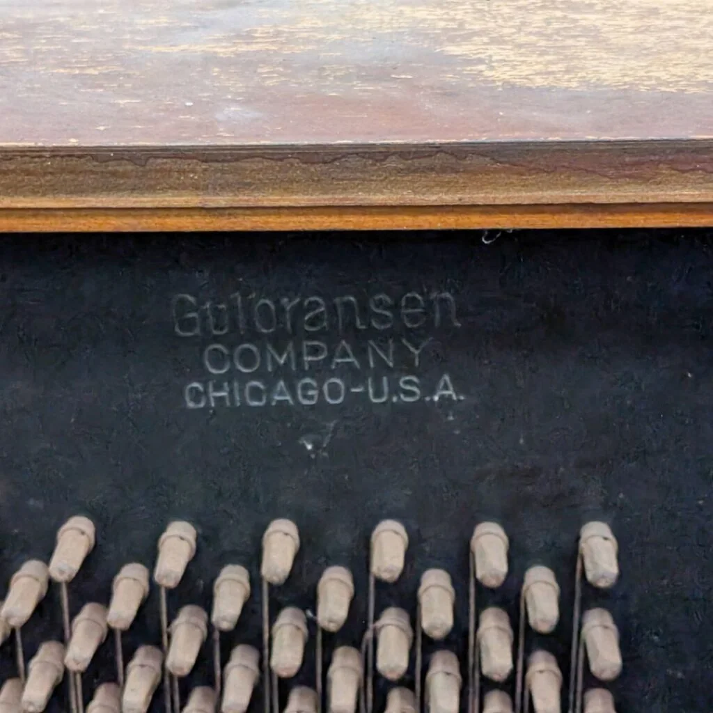 Further detail of the player piano, current condition
